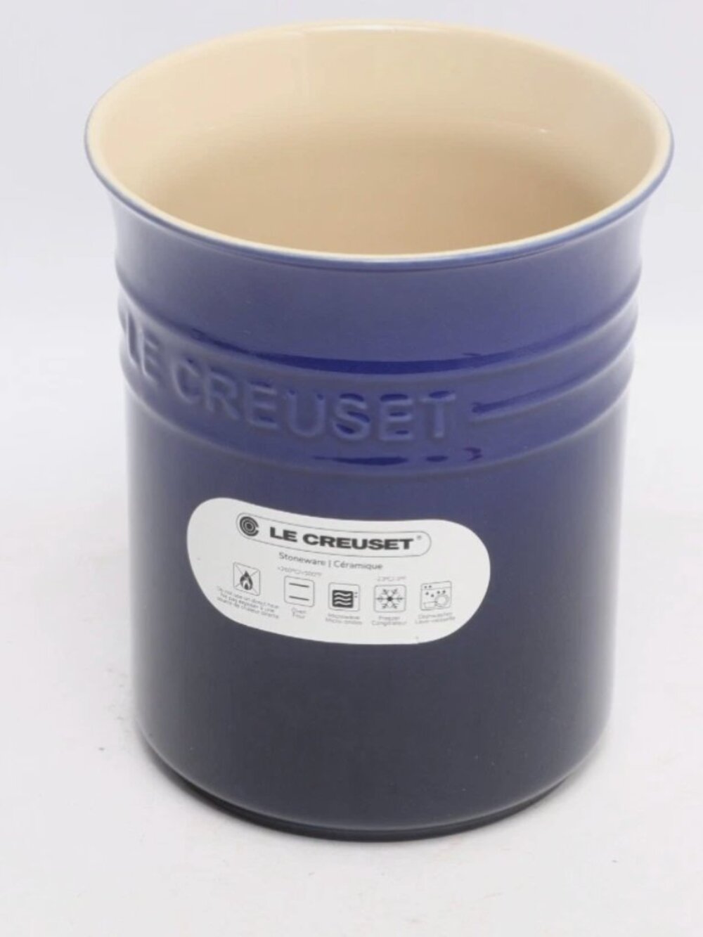 NEW Le Creuset 1L Utensil Crock in Indigo Blue Ceramic Stoneware Utensil Holder